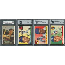 1953-1955 Topps and Bowman SGC and GAI Graded Hall of Famer Collection (4)