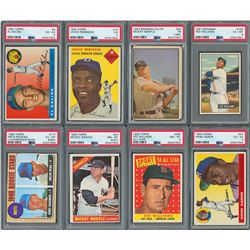 1953-1969 PSA Graded Major Hall of Famer Collection (16) with Two Mickey Mantle Cards