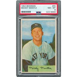 1954 Bowman #65 Mickey Mantle - PSA NM-MT 8