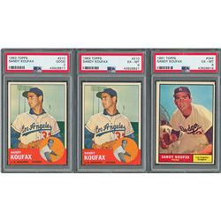 1961 and 1963 Sandy Koufax Topps Cards - PSA graded Collection (3)