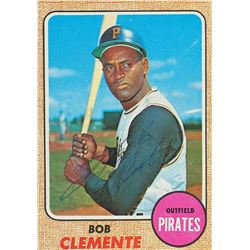1968 Roberto Clemente Signed Topps Baseball Card