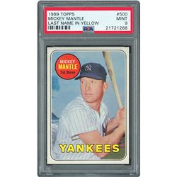 1969 Topps #500 Mickey Mantle - PSA MINT 9