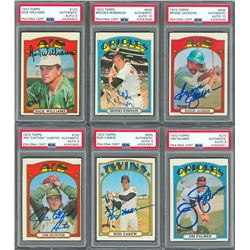 1972 Topps Collection of Signed Cards with Six PSA/DNA Graded and Encapsulated
