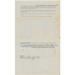 Joe Gedeon 1916 Washington Senators Contract also Signed by Clark Griffith