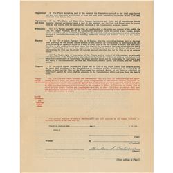 Mickey Cochrane 1930 Philadelphia Athletics Signed Player Contract