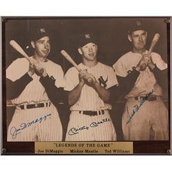 Mantle, DiMaggio, and Williams Signed Photograph