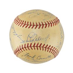 New York Yankees 1938 World Series Champions Team Signed Baseball with Gehrig and DiMaggio