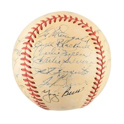 New York Yankees 1952 World Series Champions Team Signed Baseball with 25 signatures