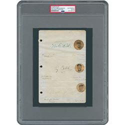 Babe Ruth, Ty Cobb, and Walter Johnson Signed Album Page