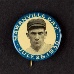 1930 Rabbit Maranville Day Pinback - VERY HIGH GRADE