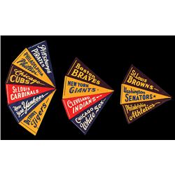 1940s Vintage Mini Pennants Collection with New York Yankees and Boston Braves