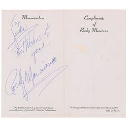 Rocky Marciano Signed Compliments Card