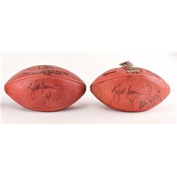 Brett Favre Group of (2) Signed Footballs