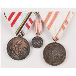 Innsbruck 1964 and 1976 Winter Olympics Group of (3) Volunteer Medals