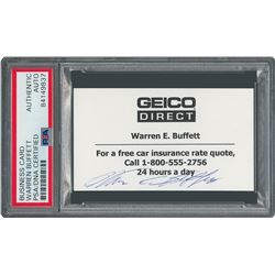 Warren Buffett Signed Business Card