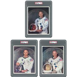 Apollo 11 Group of (3) Signed Photographs