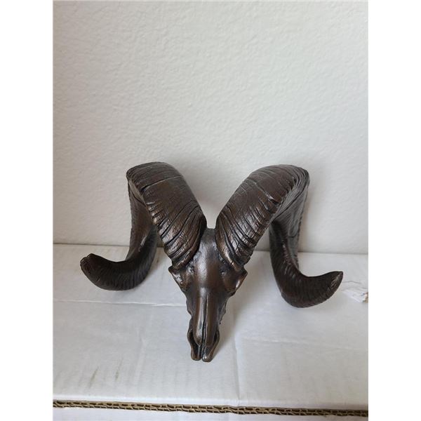 Minature bronze ram skull