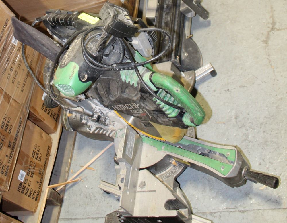 HITACHI CHOP SAW C12LSH AND STAND