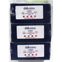 3 BOXES OF 10 FLAP WHEELS 3-1/4"X3-1/4"X1/4",
