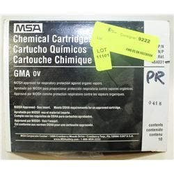 BOX OF 10 MSA CHEMICAL CARTRIDGES PART #464031
