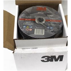 CASE OF 50 - 3M SILVER CUTOFF WHEEL T1, 60 GRADE
