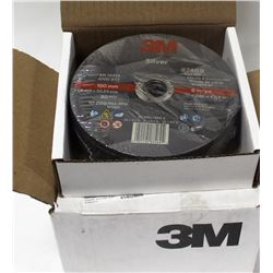 CASE OF 50 - 3M SILVER CUTOFF WHEEL T1, 60 GRADE