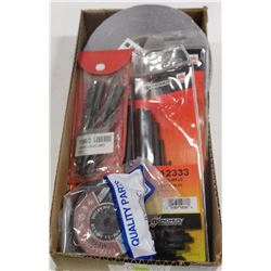 MISCELLANEOUS FLAT INCL DRILL BITS, ALLAN KEYS,