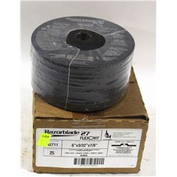 CASE OF 25 FLEXOVIT STAINLESS STEEL CUTOFF WHEELS