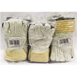 BUNDLE OF 18 LEATHER WORK GLOVES SIZE 2XL