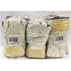 BUNDLE OF 18 LEATHER WORK GLOVES SIZE 2XL