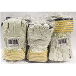 BUNDLE OF 18 LEATHER WORK GLOVES SIZE 2XL