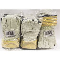 BUNDLE OF 18 LEATHER WORK GLOVES SIZE 2XL