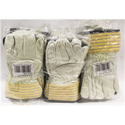 BUNDLE OF 18 LEATHER WORK GLOVES SIZE 2XL