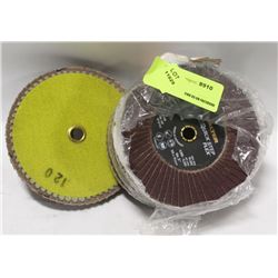 LOT OF 8- 5" FLAP DISCS, 120 GRADE