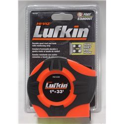 LUFKIN 1"X33' TAPE MEASURER, 9FT STAND OUT