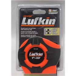 LUFKIN 1"X33' TAPE MEASURER, 9FT STAND OUT