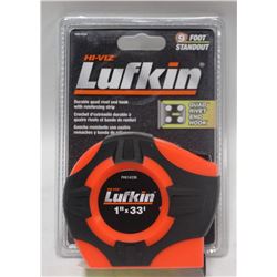LUFKIN 1"X33' TAPE MEASURER, 9FT STAND OUT