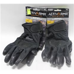 LOT OF 2 ANSELL FR UTILITY WORK GLOVES SIZE XL