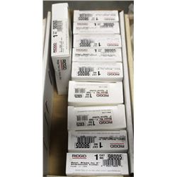 BOX OF ASSORTED NEW RIDGID BLADES & CUTTERS