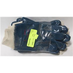 4 PAIRS OF RUBBER DIPPED WORK GLOVES