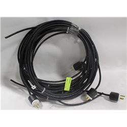 LOT OF 5 WIRE LENGTHS WITH PLUG, 15A, 125V