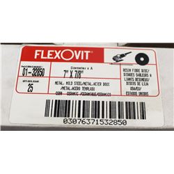 CASE OF 25 FLEXOVIT RESIN FIBER DISCS, 7" X 7/8"