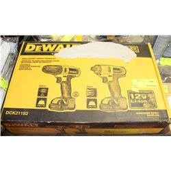 DEWALT 12 VOLT DRILL, DRIVER, IMPACT DRIVER KIT