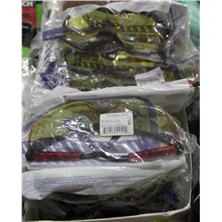 BOX OF YELLOW TINT SAFETY GLASSES, APPROX 16