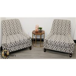 TWO COMFORTABLE NAIL HEAD WAITING ROOM CHAIRS,