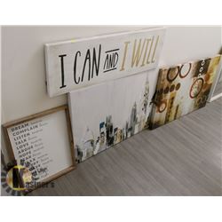 BUNDLE OF MOTIVATIONAL/ ARTISTIC WALL ART