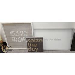 BUNDLE OF THREE PIECES OF MOTIVATIONAL WALL ART
