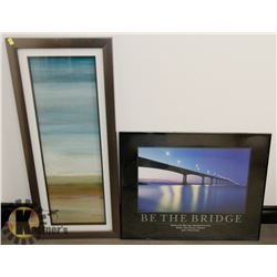 TWO PIECES OF OFFICE WALL ART