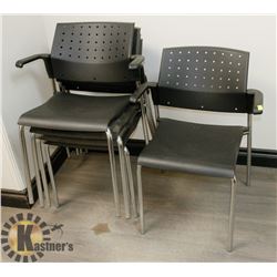 STACK OF 5 WAITING ROOM CHAIRS