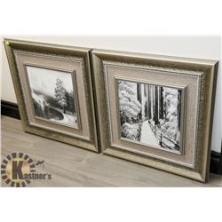 TWO MATCHING THEME PIECES OF WALL ART